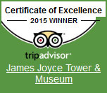 James Joyce Tower Trip Advisor Certificate fo Excellence Winner 2015